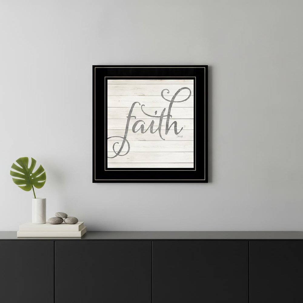Simple Words Faith 2 Black Framed Print Wall Art