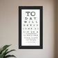 Eye Chart I 1 Black Framed Print Wall Art