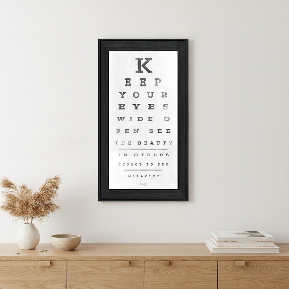 Eye Chart II 1 Black Framed Print Wall Art