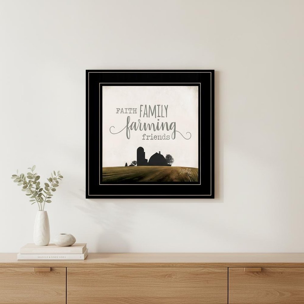 Faith Family Farming Friends 2 Black Framed Print Wall Art