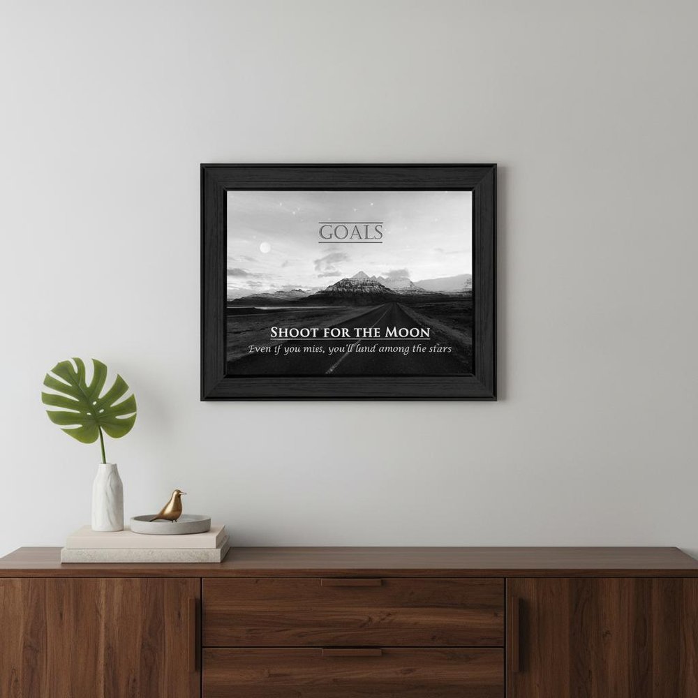 Goals 5 Black Framed Print Wall Art