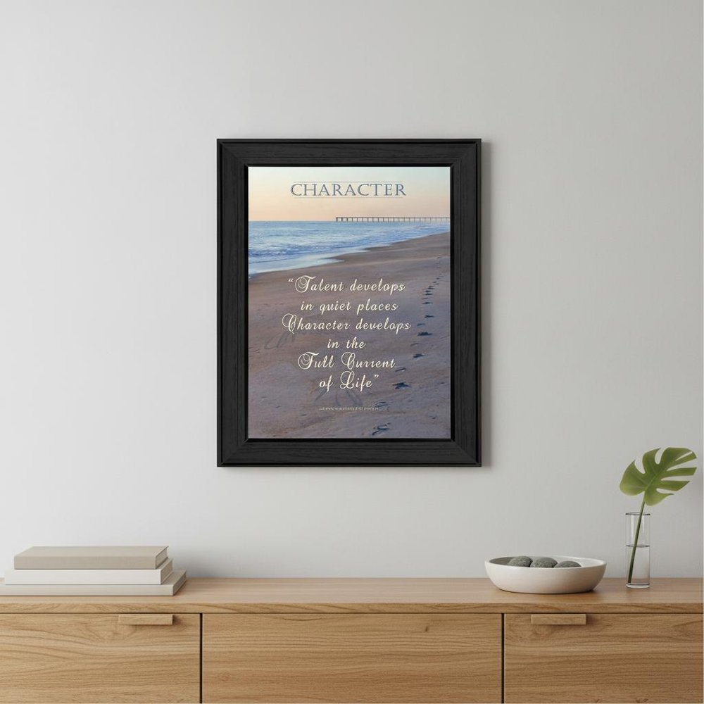 Character 3 Black Framed Print Wall Art