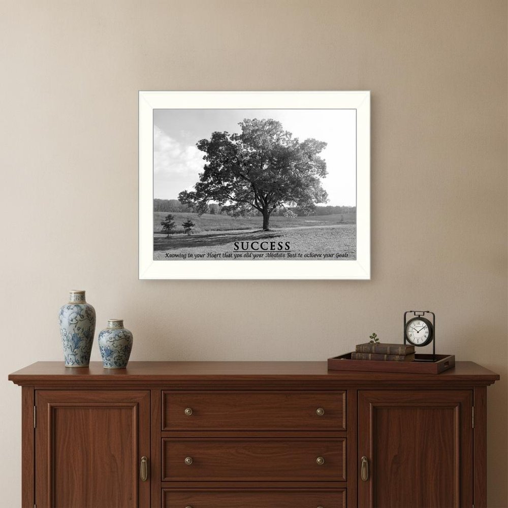 Success 6 White Framed Print Wall Art