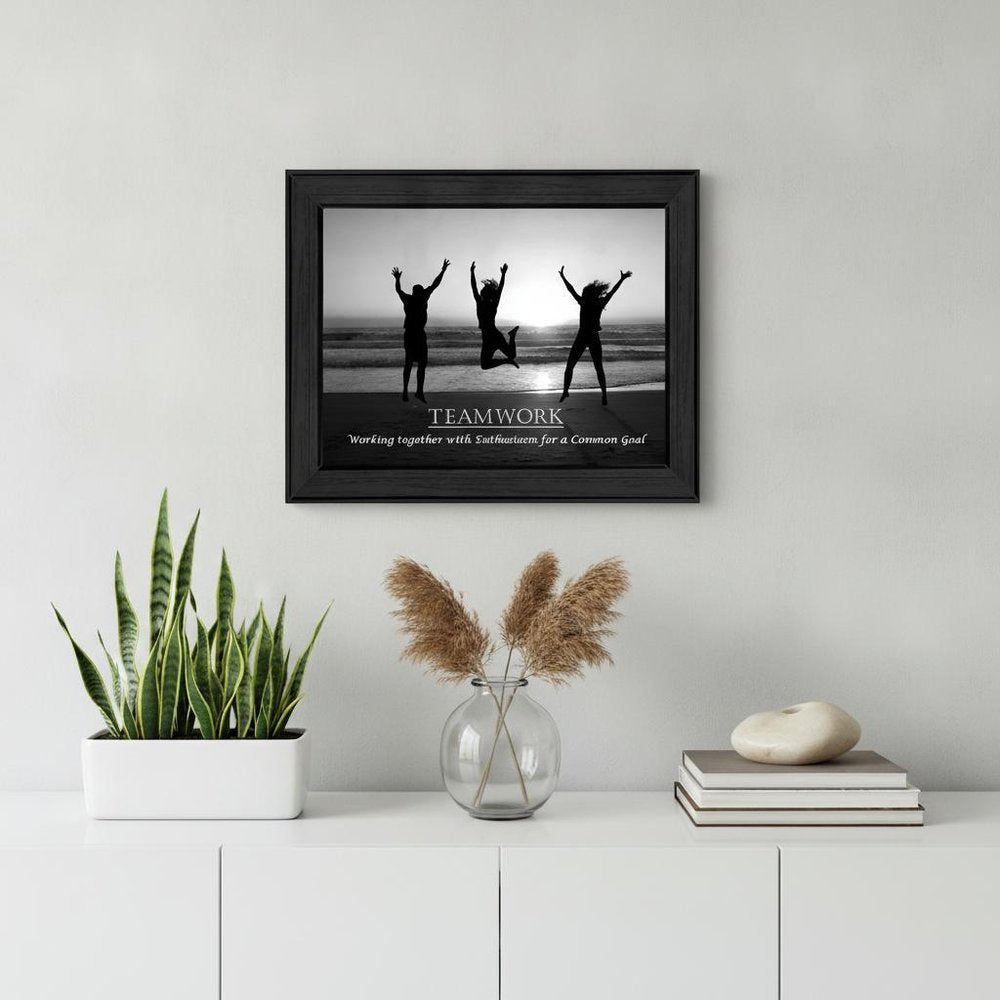 Teamwork 5 Black Framed Print Wall Art