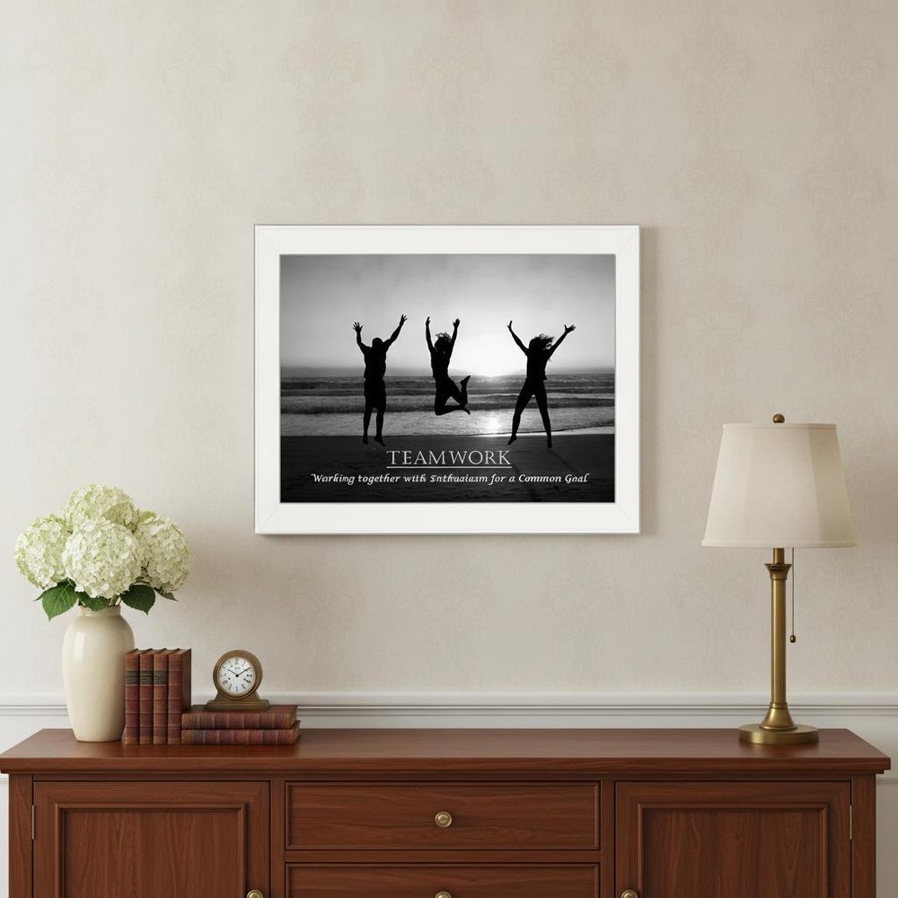 Teamwork 6 White Framed Print Wall Art