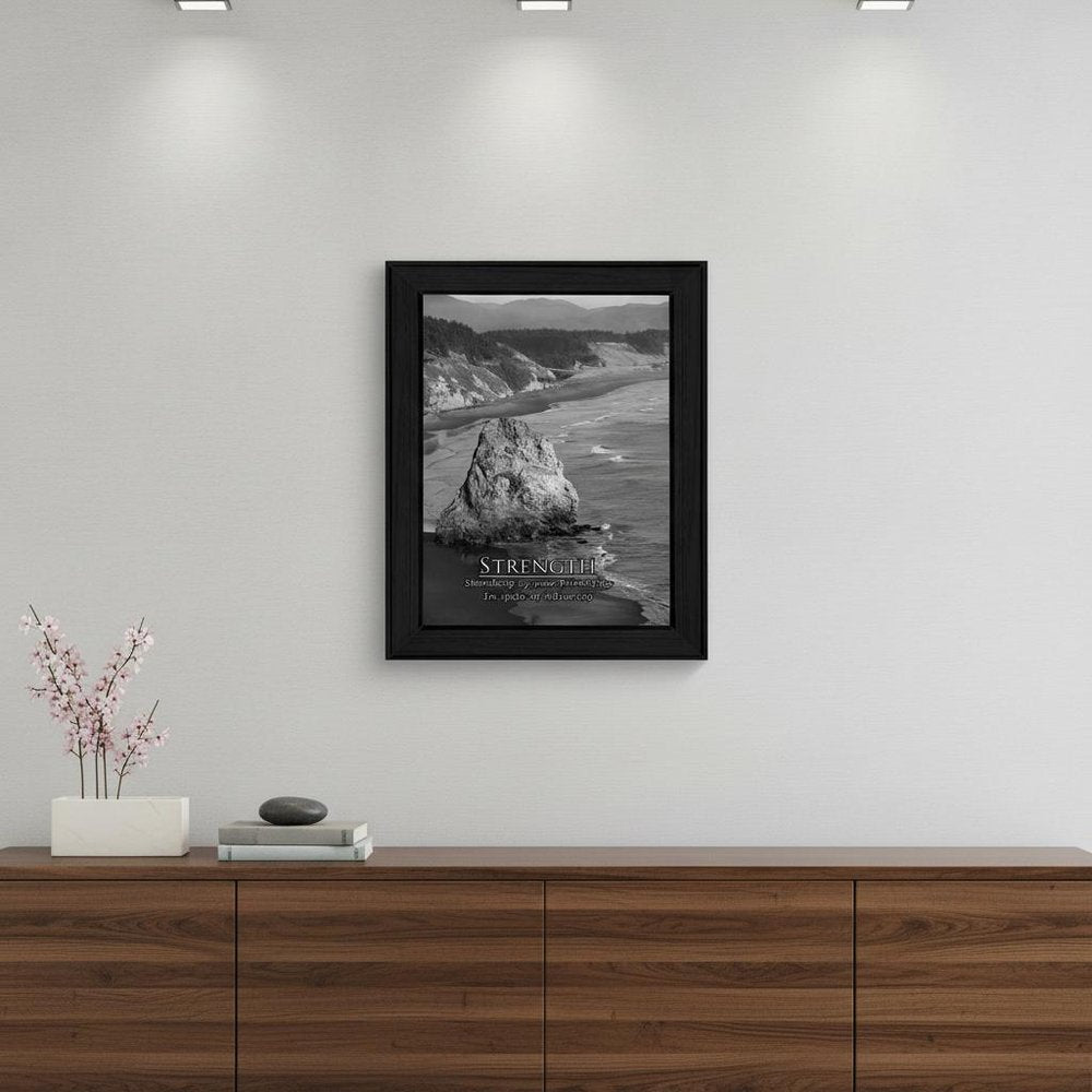 Strength 6 Black Framed Print Wall Art