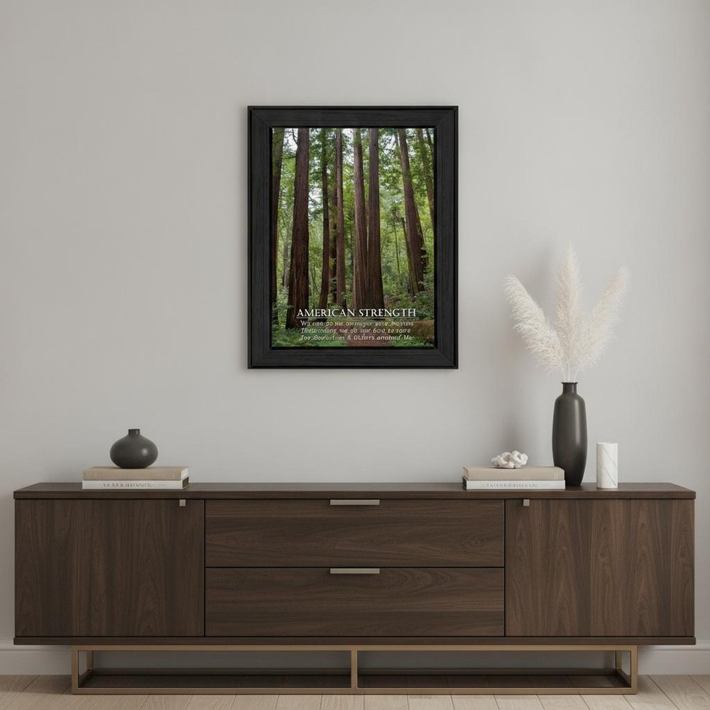 American Strength 3 Black Framed Print Wall Art