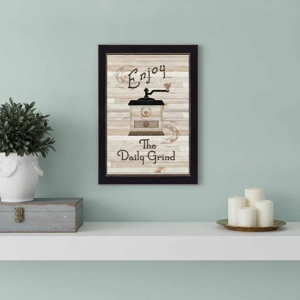 The Daily Grind 3 Black Framed Print Kitchen Wall Art