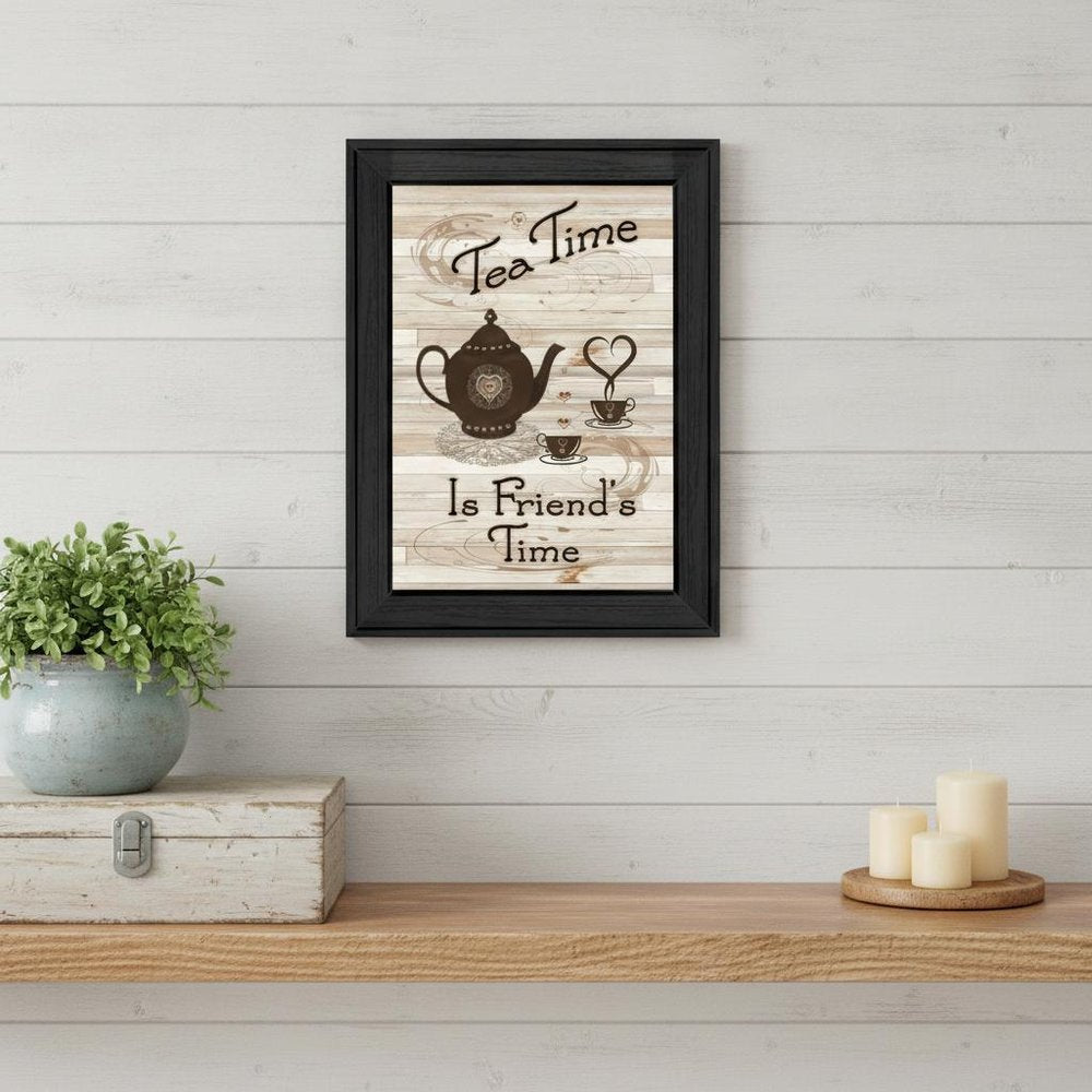 Tea Time 2 Black Framed Print Kitchen Wall Art