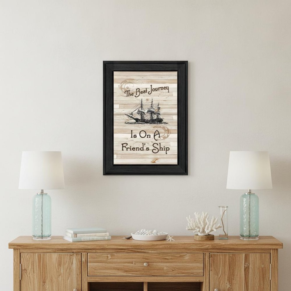 Friendship Journey 1 Black Framed Print Wall Art