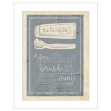 Brush Teeth 1 White Framed Print Wall Art
