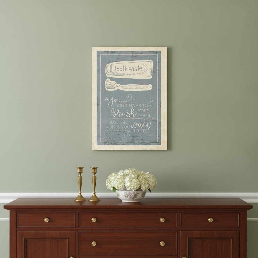 Brush Teeth 1 White Framed Print Wall Art