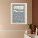 Brush Teeth 1 White Framed Print Wall Art