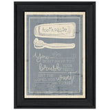 Brush Teeth 3 Black Framed Print Wall Art