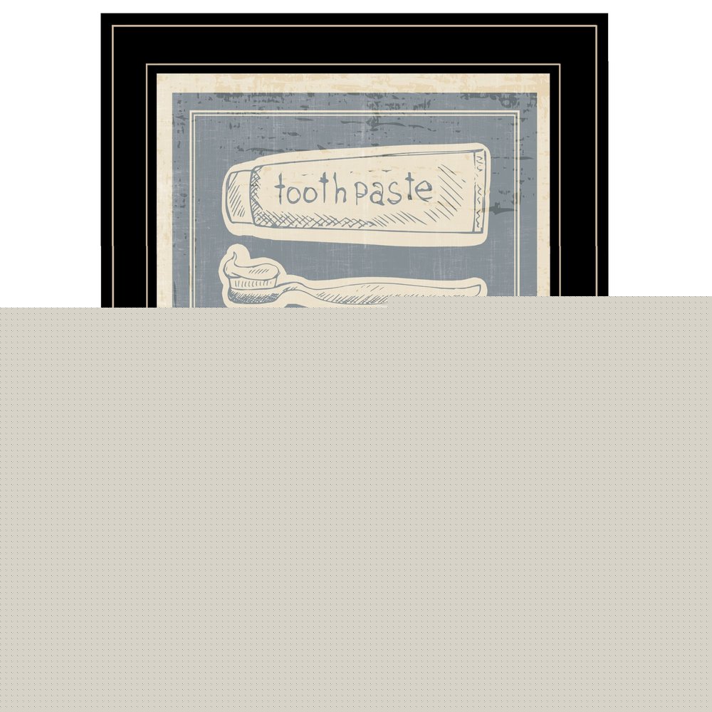Brush Teeth 4 Black Framed Print Wall Art