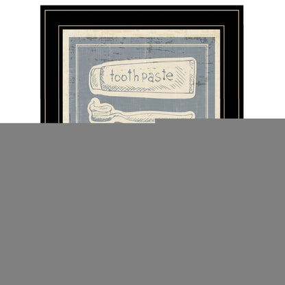 Brush Teeth 4 Black Framed Print Wall Art