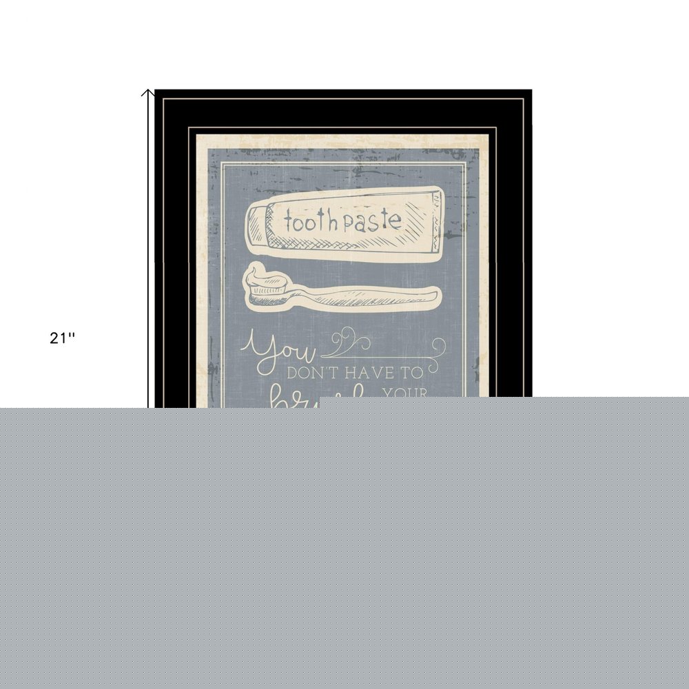 Brush Teeth 4 Black Framed Print Wall Art