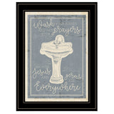 Wash Your Hands 8 Black Framed Print Bathroom Wall Art
