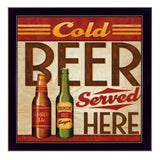 Cold Beer Served Here Black Framed Print Wall Art
