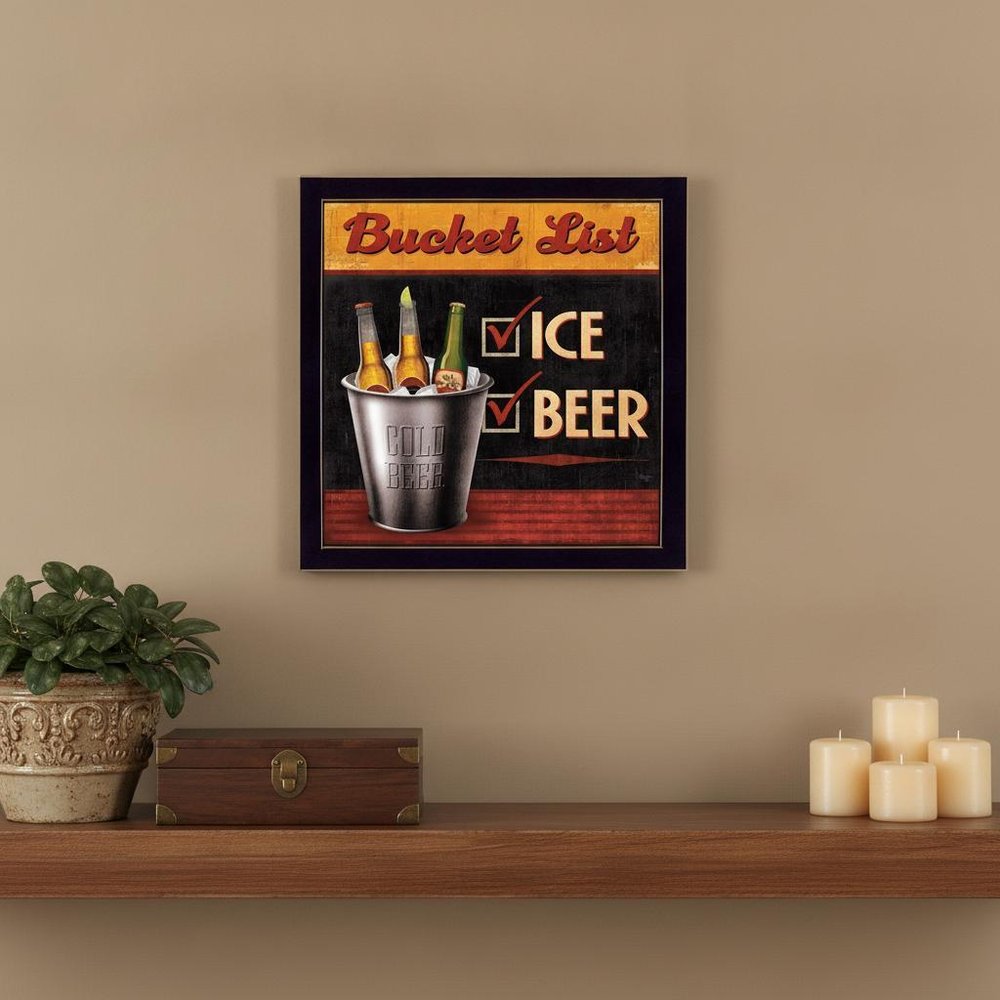 Bucket List Black Framed Print Wall Art