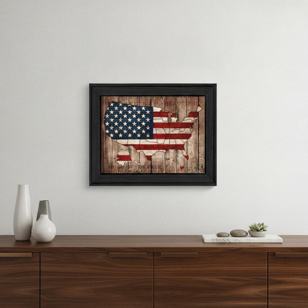 America The Beautiful Black Framed Print Wall Art