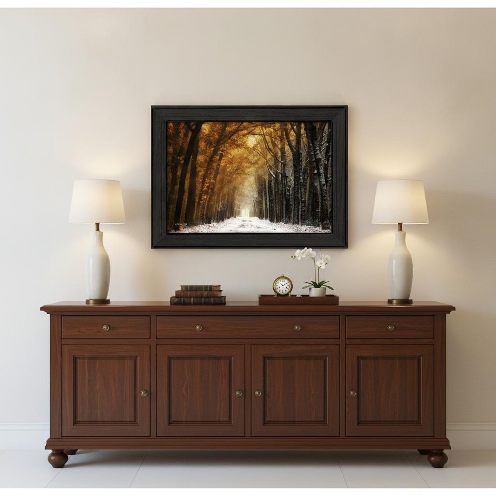 Autumn to Winter Black Framed Print Wall Art