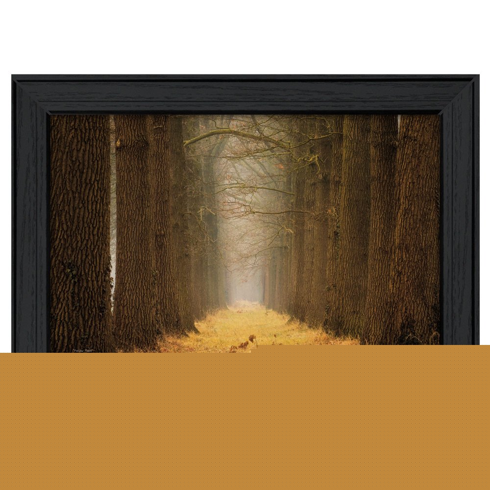 Yellow Path Black Framed Print Wall Art