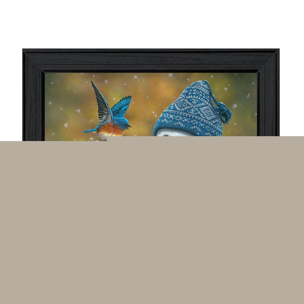 Snow Brother Snowman Black Framed Print Wall Art