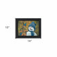 Bluebird Snowman Black Framed Print Wall Art