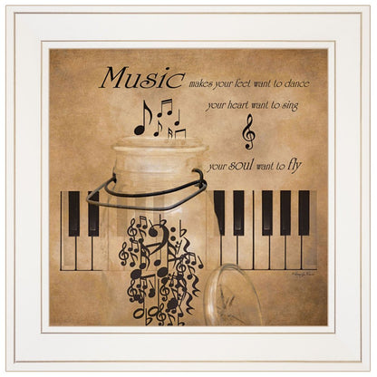 Music 1 White Framed Print Wall Art