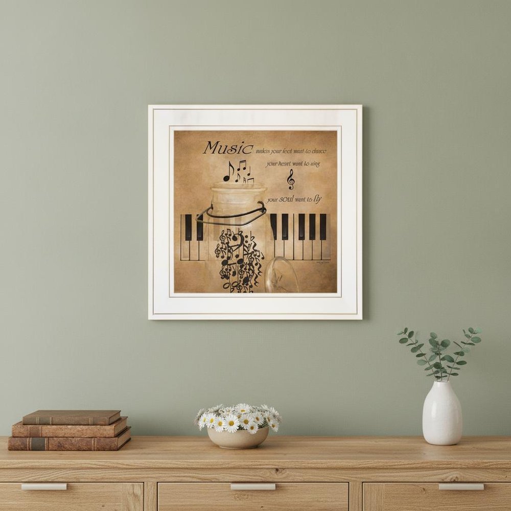 Music 1 White Framed Print Wall Art