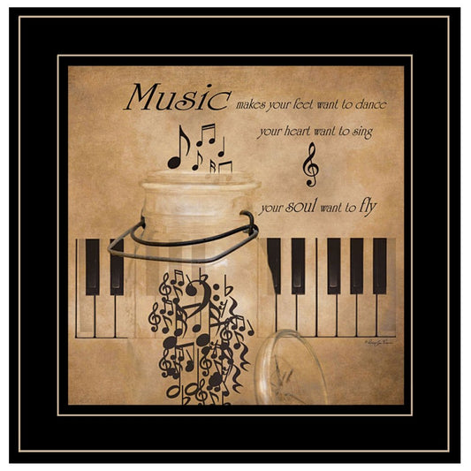 Music 2 Black Framed Print Wall Art