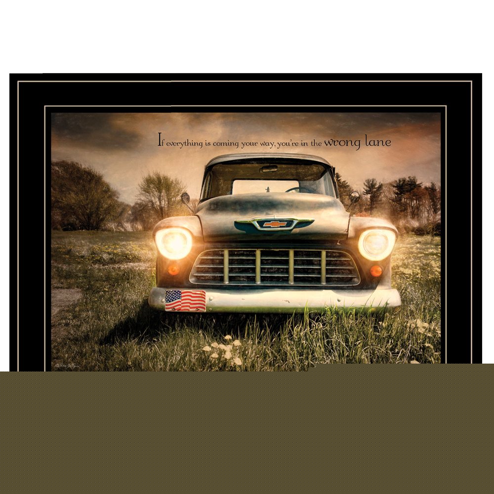 Wrong Lane 2 Black Framed Print Wall Art