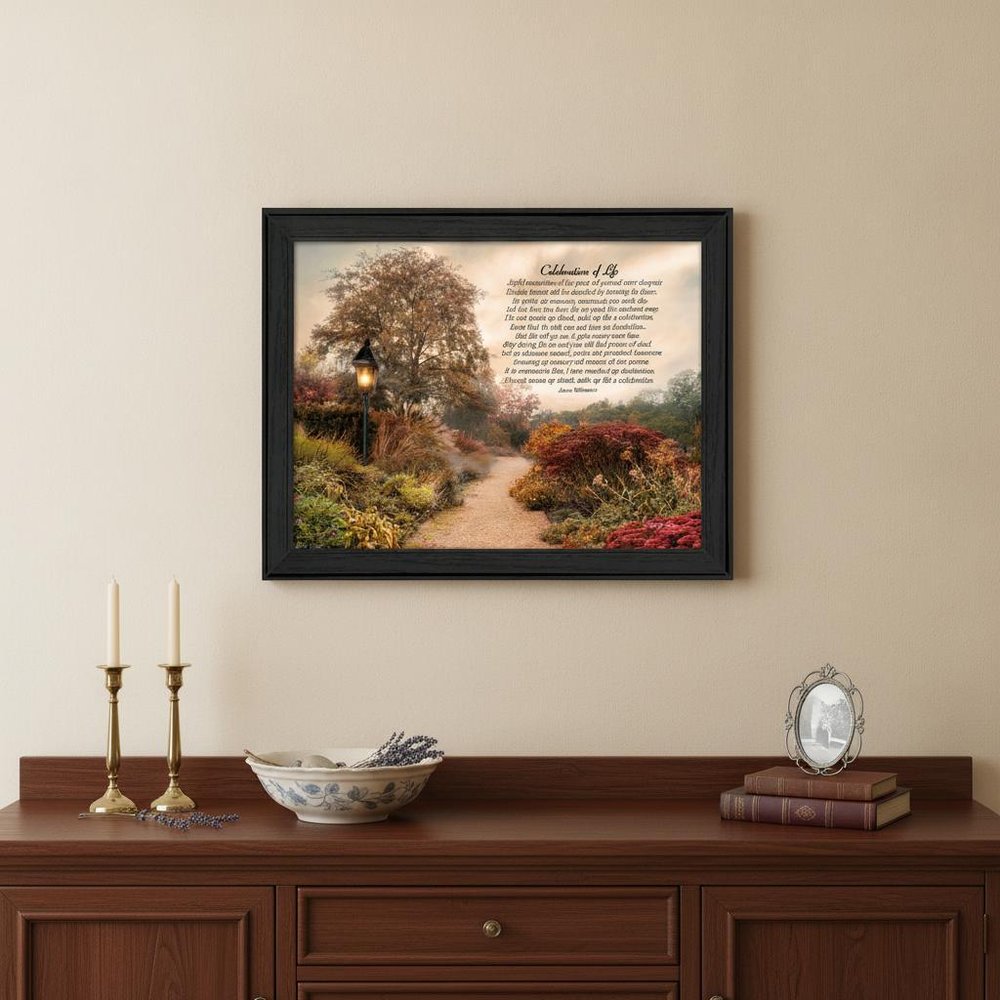 Celebration of Life Black Framed Print Wall Art