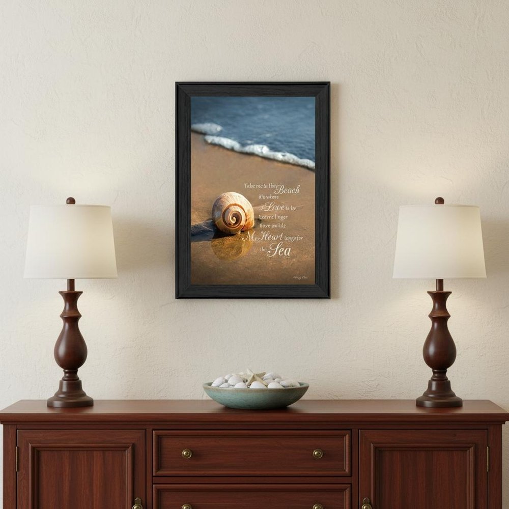 Take Me to the Beach Black Framed Print Wall Art