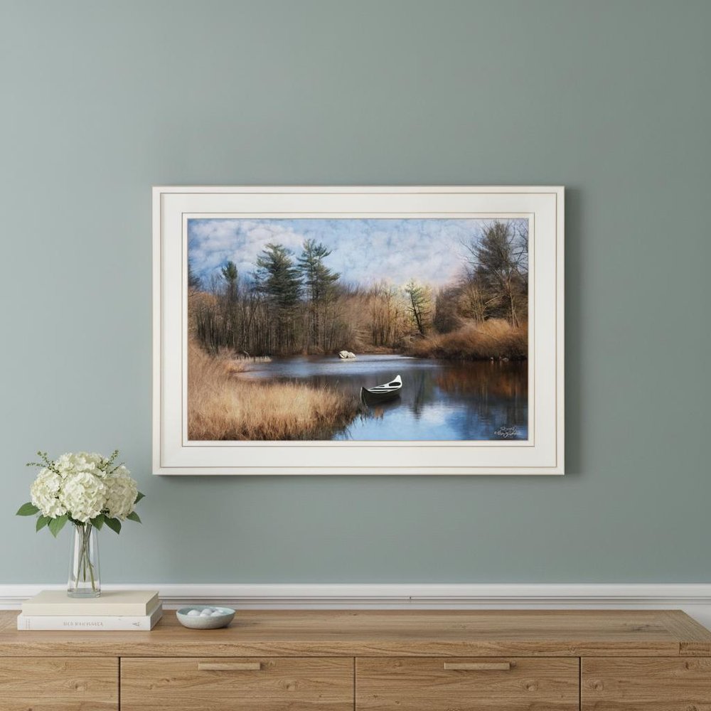 Riverside 1 White Framed Print Wall Art