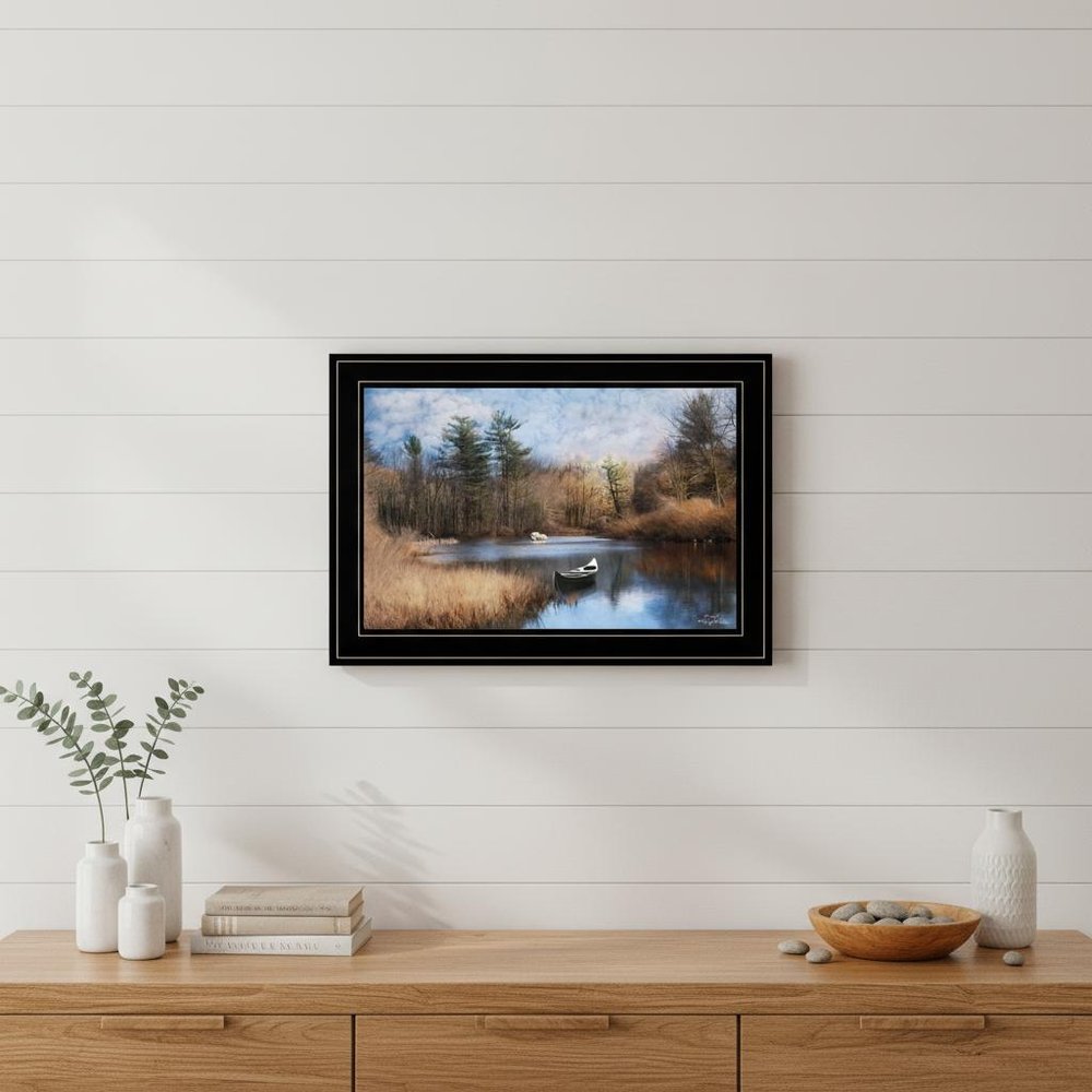 Riverside 2 Black Framed Print Wall Art