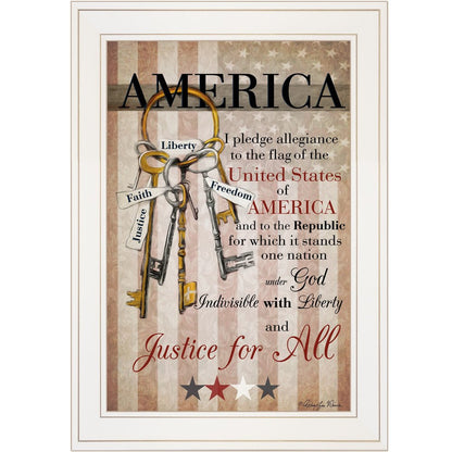 The Keys to Freedom 2 White Framed Print Wall Art