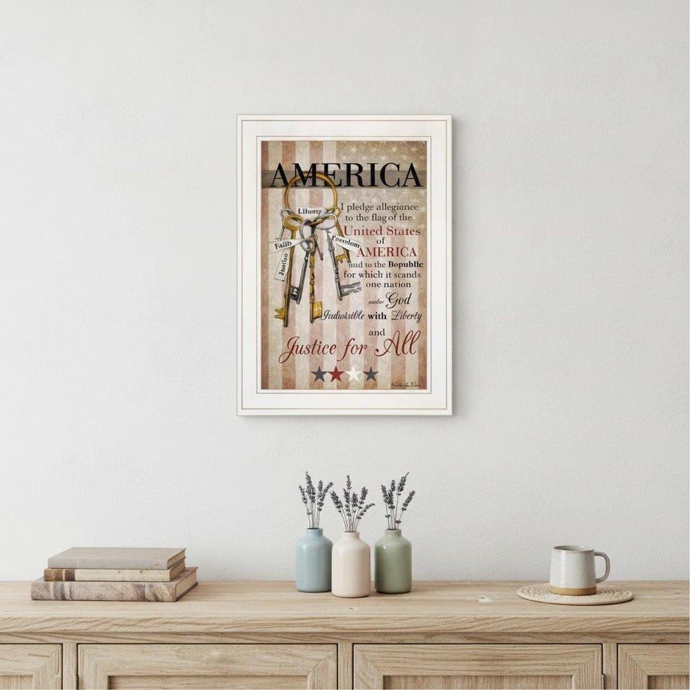 The Keys to Freedom 2 White Framed Print Wall Art