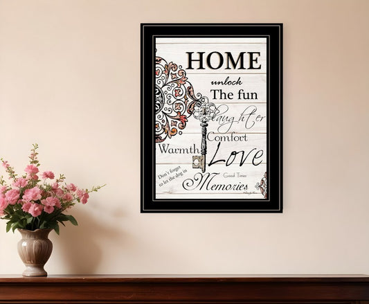 Home or Laughter 2 Black Framed Print Wall Art