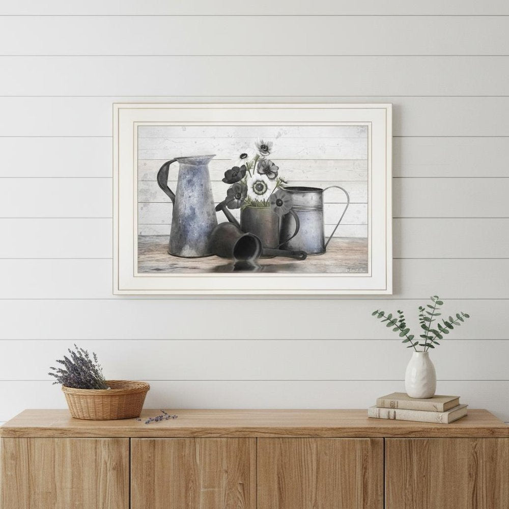 Floral Farmhouse I 1 White Framed Print Wall Art