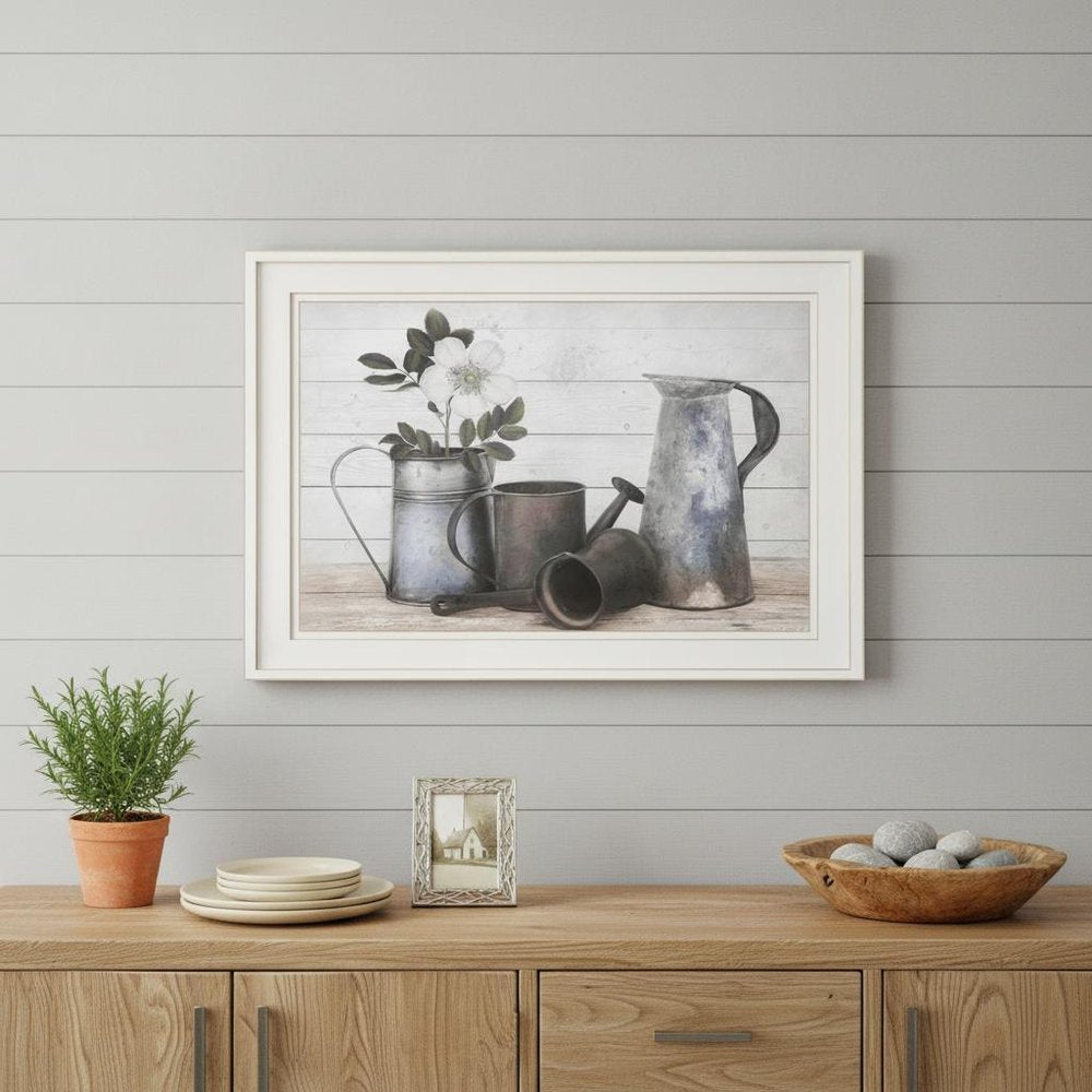 Floral Farmhouse II 1 White Framed Print Wall Art