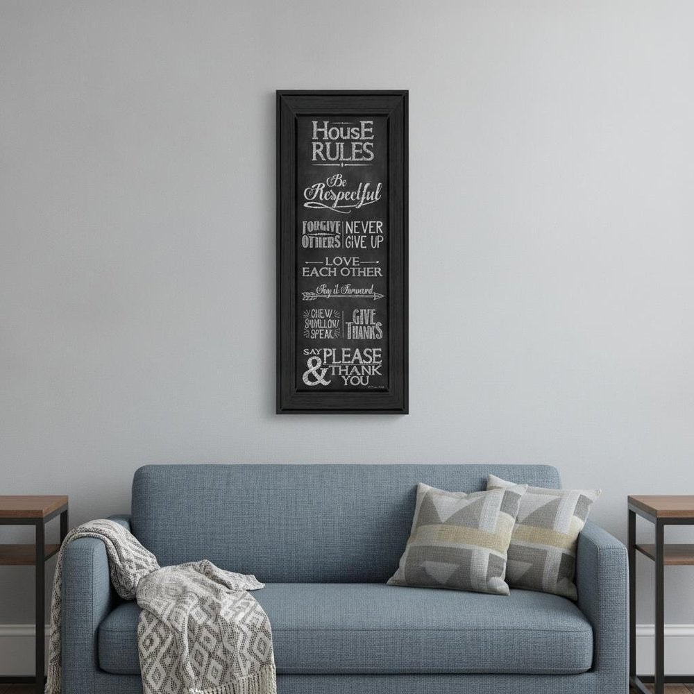 House Rules Black Framed Print Wall Art