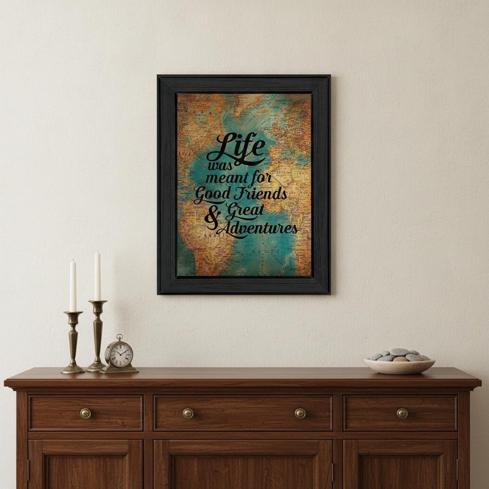 Good Friends 1 Black Framed Print Wall Art