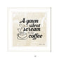 A Silent Scream for Coffee 1 White Framed Print Wall Art