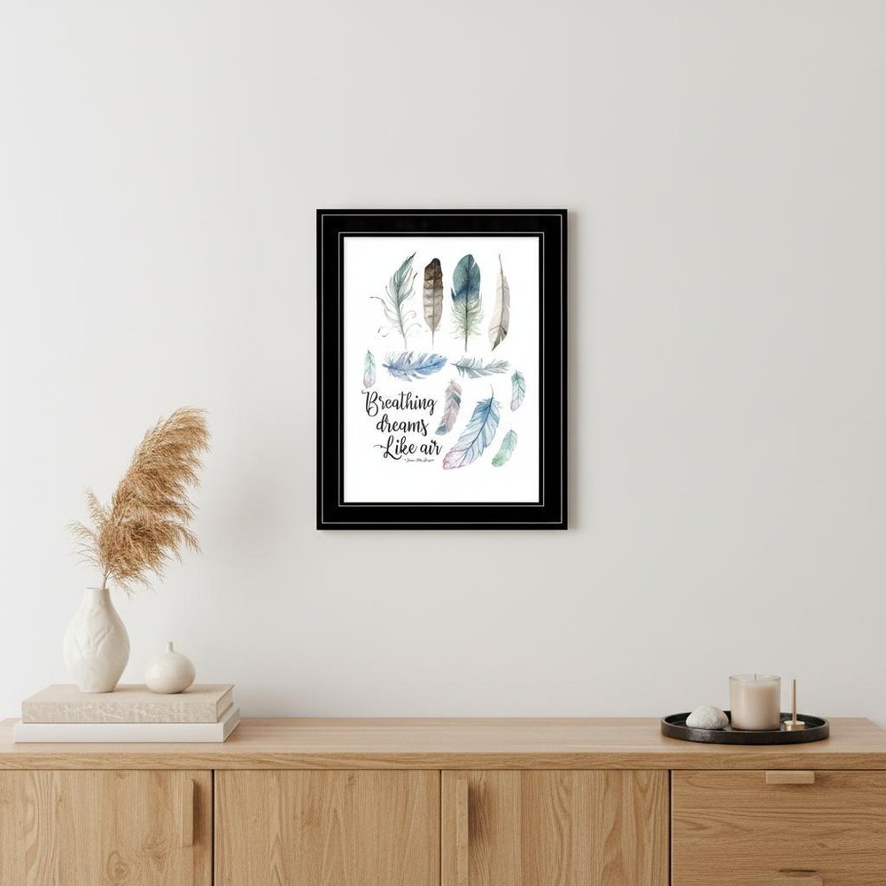 Breathing Dreams Like Air 2 Black Framed Print Wall Art