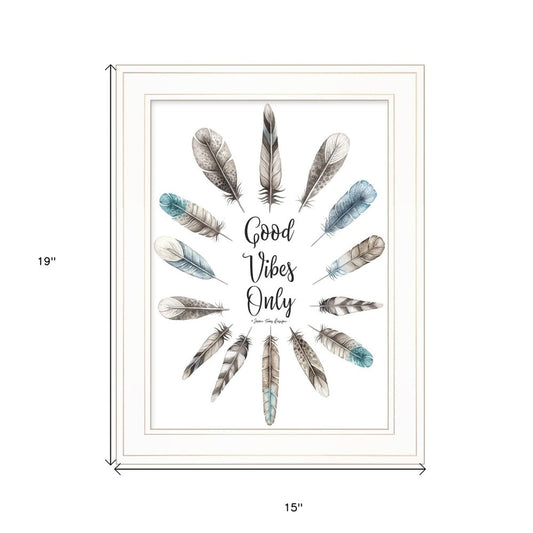 Good Vibes Only 1 White Framed Print Wall Art