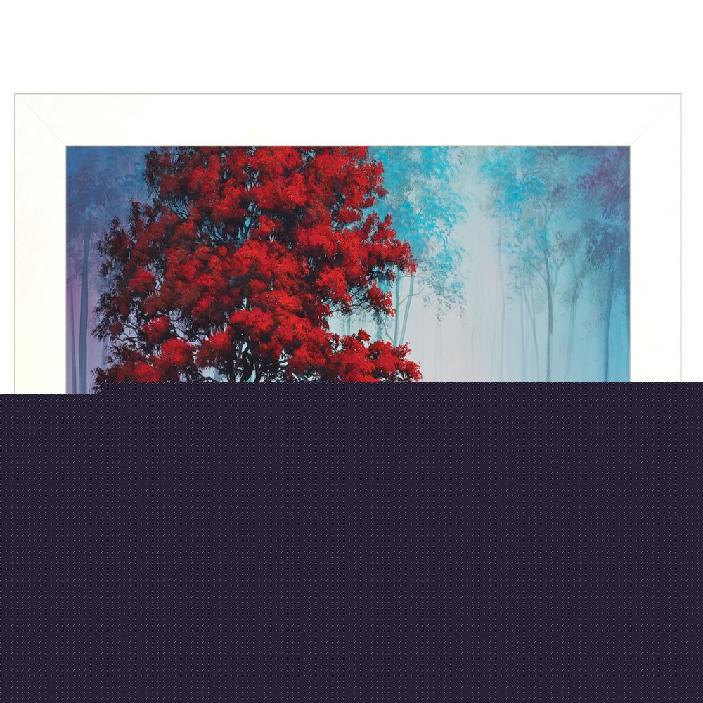 Red Tree 3 White Framed Print Wall Art