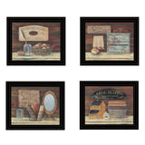 Set Of Four Bathroom COLLECTION I 2 Black Framed Print Bathroom Wall Art