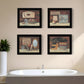 Set Of Four Bathroom COLLECTION I 2 Black Framed Print Bathroom Wall Art